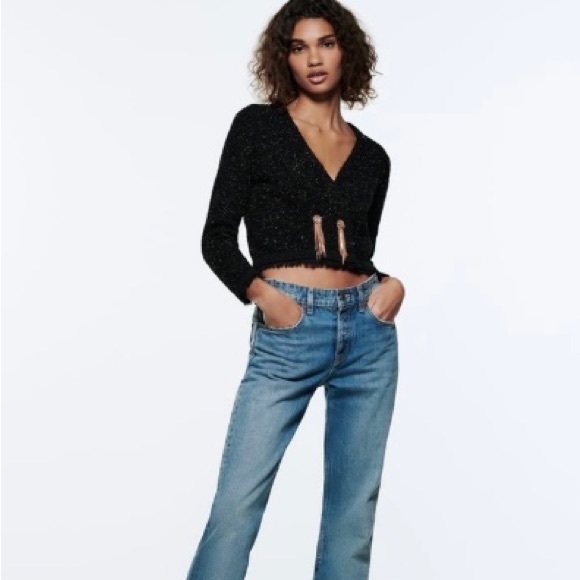 Zara metallic thread jacket. S-M - Picture 1 of 12